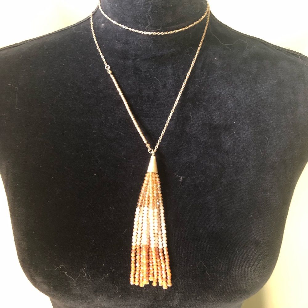 🌻 Sparkling Beaded Tassel Necklace 🌻